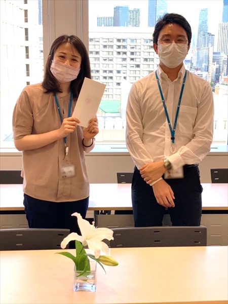 左:指導した人、右:された人。マスク越しでもわかるイイ笑顔です
